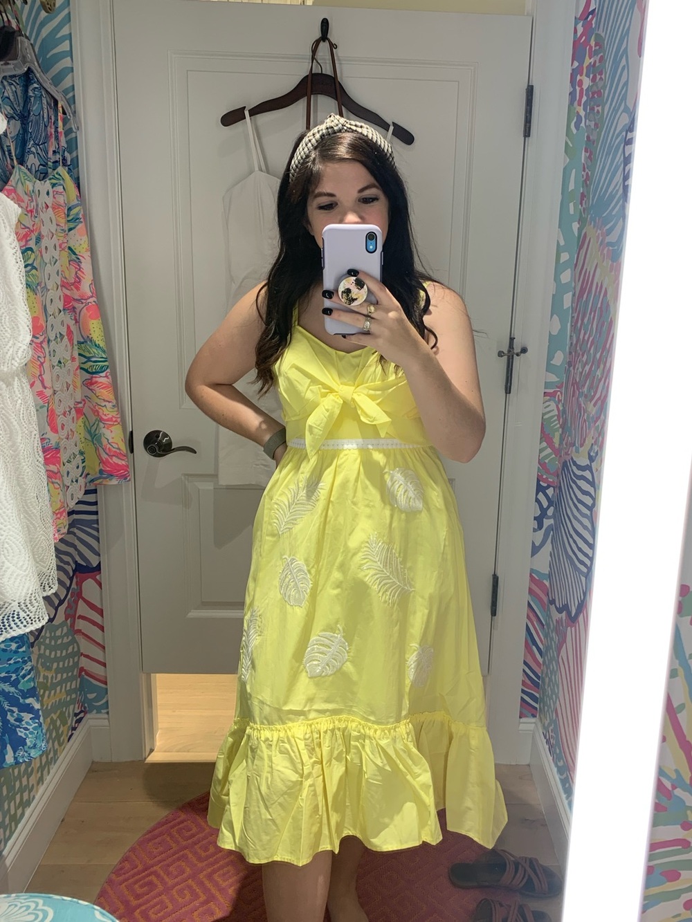Lilly Pulitzer Yellow Spaghetti-Strap Dress with Front Bow
